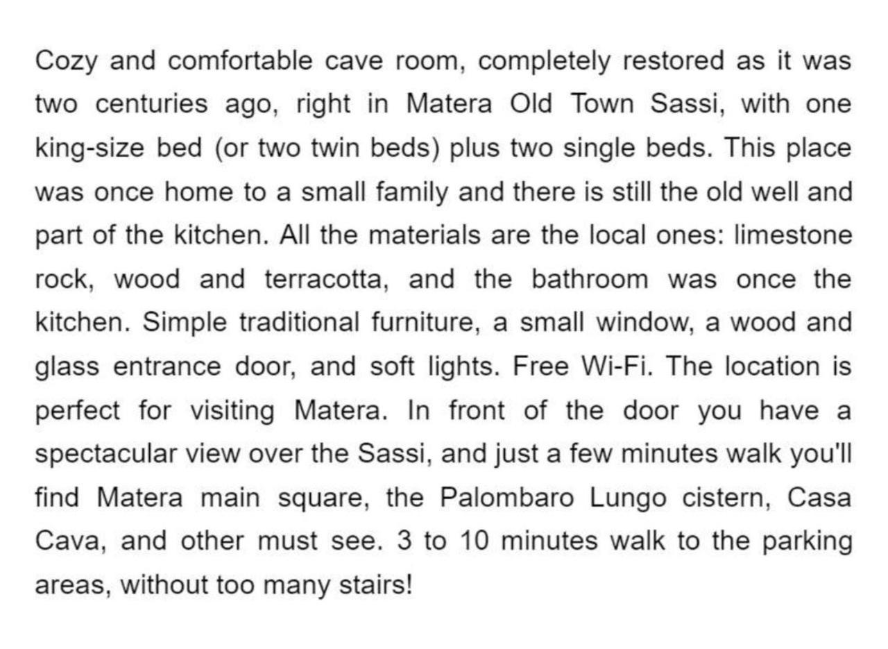 Cave Rooms Sassi 마테라 객실 사진